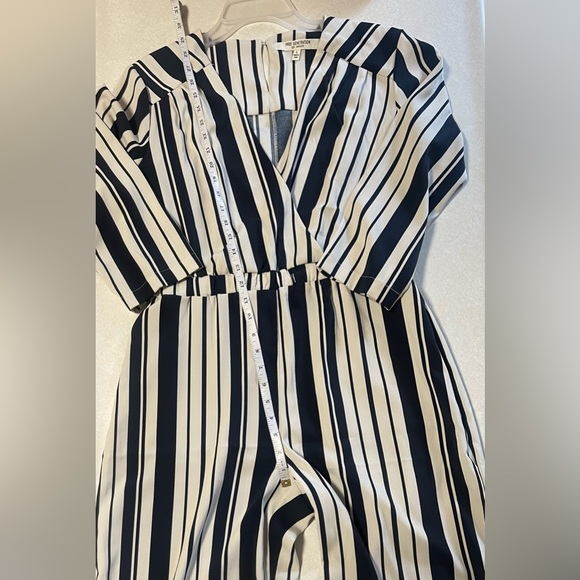 Free Generation Los Ángeles Women’s Striped Wrap Top Wide Leg Jumpsuit Size L - Picture 15 of 15